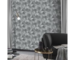 3D behang modern, Grijs behang woonkamer, BRICOFLOR.nl