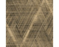 3D behang Profhome 388245-GU vliesbehang hardvinyl warmdruk in reliëf licht gestructureerd met chevron patroon en metalen accenten goud zwart bronzen 5,33 m2