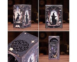 3D Boek Nook Kit voor Volwassenen en Tieners, DIY Miniatuur Huis Boekensteun Decor, Houten Puzzel Boekenkast Invoegstuk met Magisch Thema