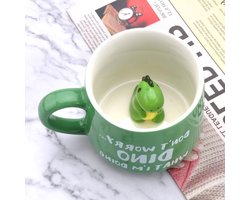 3D Dinosaurussen Mok, 350ml Keramische Koffiemok, Schattige Dierenmok, Unieke Cadeaus voor Kinderen en Vrienden, Perfect voor Koffie en Thee