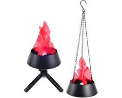 3D Dynamische Vlam Effect Lamp - LED Kerst Sfeerverlichting - Realistische Vlam Simulatie - Binnen- En Buitengebruik - Veilig Flameless Decoratie