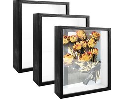 3D Foto Lijsten - 3 Stuks - 20 x 25 cm - Diepe Lijsten voor Objecten tot 5 cm - Vullen met Bloemen - Wand- en Bureaudecoratie