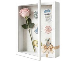 3D-fotolijst – Diepe lijst – Schaduwlijst – Vitrinelijst – Voor knutselprojecten – 28 x 35 cm – Hout – Wit