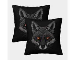 3D-geprinte vos vierkante kussenslopen jungle dier kussensloop kussen tuinkussen super zacht pak van 2 voor terras, bank, tent, balkon en bank 50 x 50 cm