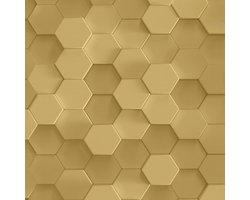 3D HEXAGON BEHANG | Honingraat - goud - A.S. Création PintWalls II