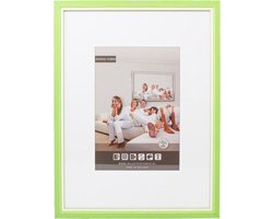 3D Houten Wissellijst - Fotolijst - 50x65 cm - Helder Glas - Licht Groen / Wit met Spacer