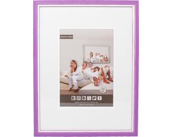 3D Houten Wissellijst - Fotolijst - 70x90 cm - Helder Glas - Violet / Wit met Spacer