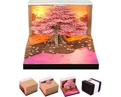 3D Kalender 2027 - Kalender– 3D-memoblok – Decoratief ornament - Creatieve Memobloc Tijdstuk - Papieren Sculptuur Kersenbloesemboom - Afscheurkalender - DIY Decoratief Cadeau voor Bureau - Kunstpapier - Uniek Woonaccessoire - 8.5×8.5×5.8cm