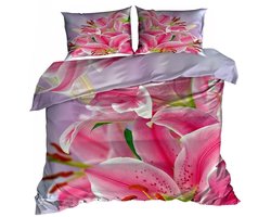 3D Katoenen Satijnen Kerst Dekbedovertrek 140x200cm Goud Rendier