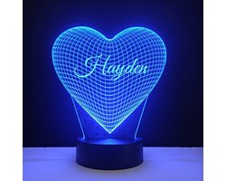 3D LED Lamp - Hart Met Naam - Hayden
