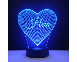 3D LED Lamp - Hart Met Naam - Hein