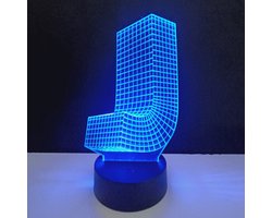 3D LED Lamp - Letter - J