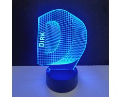 3D LED Lamp - Letter Met Naam - Dirk