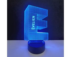 3D LED Lamp - Letter Met Naam - Evelien