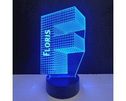 3D LED Lamp - Letter Met Naam - Floris