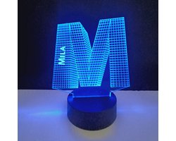 3D LED Lamp - Letter Met Naam - Mila
