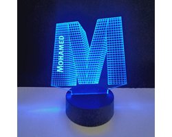 3D LED Lamp - Letter Met Naam - Mohamed