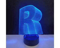 3D LED Lamp - Letter - R