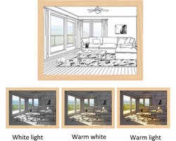 3D LED Nachtlamp – Houten Sfeerverlichting met USB-voeding en 3 Lichtkleuren