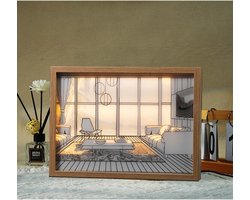 3D LED Nachtlamp – Houten Sfeerverlichting met USB-voeding en 3 Lichtkleuren