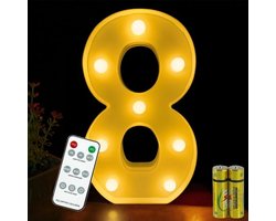 3D LED Nummer Licht met Afstandsbediening, Verlichte Letters en Alphabet Lamp voor Verjaardagsdecoratie en Sfeerverlichting