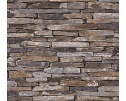 3D LEISTENEN BEHANG | industrieel - Bruin Beige Geel - A.S. Création Elements 2