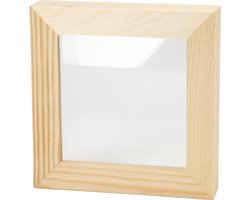 3D lijst met glas, D: 2,5 cm, afm 12,3x12,3 cm, 1 stuk
