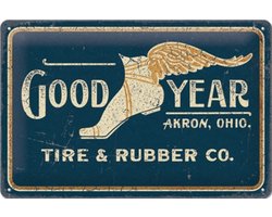 3D metalen wandbord "Good Year. Tire & Rubber" 20x30cm