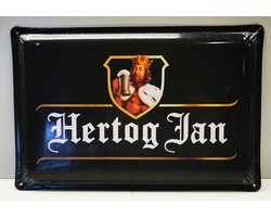 3D Metalen wandbord - Hertog Jan - Zwart - Mancave - Wand Decoratie - Metal sign - Mancave decoratie - Decoratie - Metalen borden - Tekst borden - Metalen bord