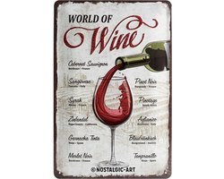 3D metalen wandbord "World of Wine " 20x30cm