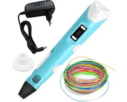 3D Pen Starterset – Tekenen en Knutselen voor Kinderen – Inclusief Gekleurde 5m Filament Teken Vulling - Blauw