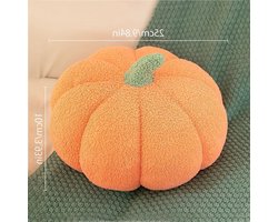 3D pluche pompoenkussen - Pompoen decoratie Halloween & Thanksgiving - sierkussen metaal glans .
