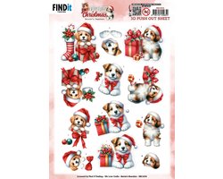 3D Pushout Sheet - Berries Beauties - A Very Furry Christmas - Puppy