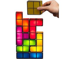 3D retro puzzle lamp - Puzzellamp in 7 verschillende kleuren - Stapelbare LED bureaulamp - Nachtlamp - Mancave