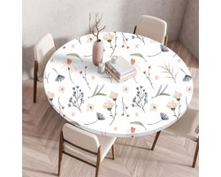 3D rond tafelkleed met elastiek, rond tafelkleed, rekbaar hoeslaken, antislip ronde tafelbeschermer, wasbaar, geschikt voor thuis, hotel, restaurant, buiten, tuin (100 cm, bloemblaadjes)