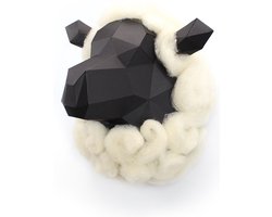 3D schapenhoofd trofee - schaap- 3D papieren origami model - doe-het-zelf - Knutselwerkjes - Muurdecoratie