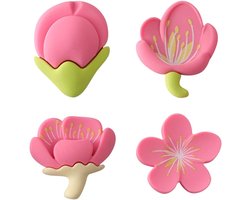 3D Tulp Koelkastmagneet Set van 4 - PVC Bloemen voor Prikbord en Kasten - Roze Kersenbloesem Decoratie - Leuke en Kleurrijke Accessoires voor Keuken & Kantoor
