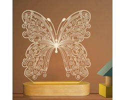 3D Vlinder Nachtlampje - Unieke Decoratie voor Kinderen, Slaapkamer, en Cadeaus