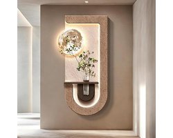 3D Wanddecoratie LED - Wandsculptuur Zandsteen - Sfeervolle Ambiance - Geïntegreerde Displayruimte - 50 x 100 cm - Grijs