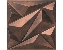 3D Wandpaneel - Diamond PVC Paneel - Binnen Wanddecoratie - Textuur Wandpanelen - 12 Stukken - Antiek Koper