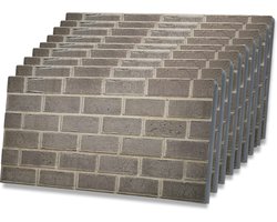 3D Wandpanelen - Wandpanelen kunststof- wall panel - wandpanelen woonkamer - Ideaal voor keuken, slaapkamer - 3D Baksteen natuurlijke bekleding piepschuim - SILVERSTONE - (100x50 cm, 9 stuks, Bedekt 4,45 m²)