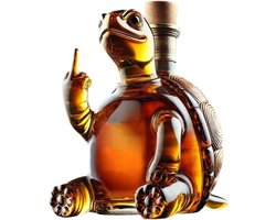 3D-whiskykaraf (300 ml), grappige dierenkaraf – whiskyfles in schildpaddesign, handgeblazen glaskunst, fles voor sterke drank, bardecoratie (schildpad)