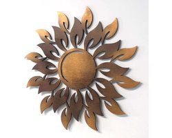 3D Zon Decoratie Hout Koper Wandpaneel voor Binnen en Buiten