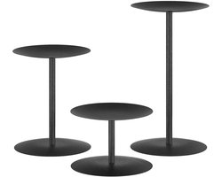 3‑delige set‑kandelaar‑ijzeren geurkaarshouder‑retro pilaar‑kaarsendienblad‑kandelaar‑feestdecoratie‑7/10/15x9cm zwart