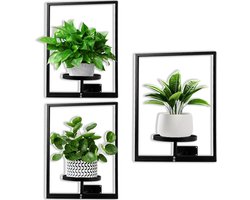 3Pcs Metal Plant Stand Wall Rack for Window Plants - Hanging Planters Display Shelves for Home Indoor and Outdoor