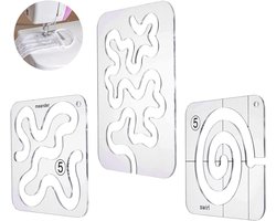 3pcs Quilting Template - Acryl Quilting Ruler - Gratis Beweging - Quilting Sjabloon - Transparante Naaimachine Templates voor DIY Patchwork en Quilten