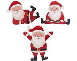 3Pcs Santa Claus Christmas Decoration Indoor Cute Santa Claus Wooden Blocks Winter Layered Drawer Decor Set Xmas Table Decoration for Party Home Office Shelf