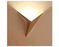 -- 3W LED-wandlamp voor binnen, creatieve driehoekige gouden wandlamp, 3000K warm wit, moderne metalen wandlamp voor slaapkamer, woonkamer, trap, gang