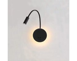 3W+8W LED Nachtlampje Wandlamp Leeslamp Nachtlampje LED Zwaan Leeslamp Moderne Leeslamp Wandleeslamp Slaapkamer Leeslamp met Schakelaar,85-265V,zwart