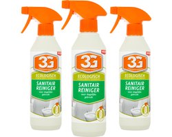 3x 3G Professioneel Sanitairreiniger Ecologisch 500 ml - Sanitair Reiniger - Badkamer Reiniger - Ecologische Reiniger - WC Reiniger - Kalk - Biologisch Afbreekbaar - 3-Pack